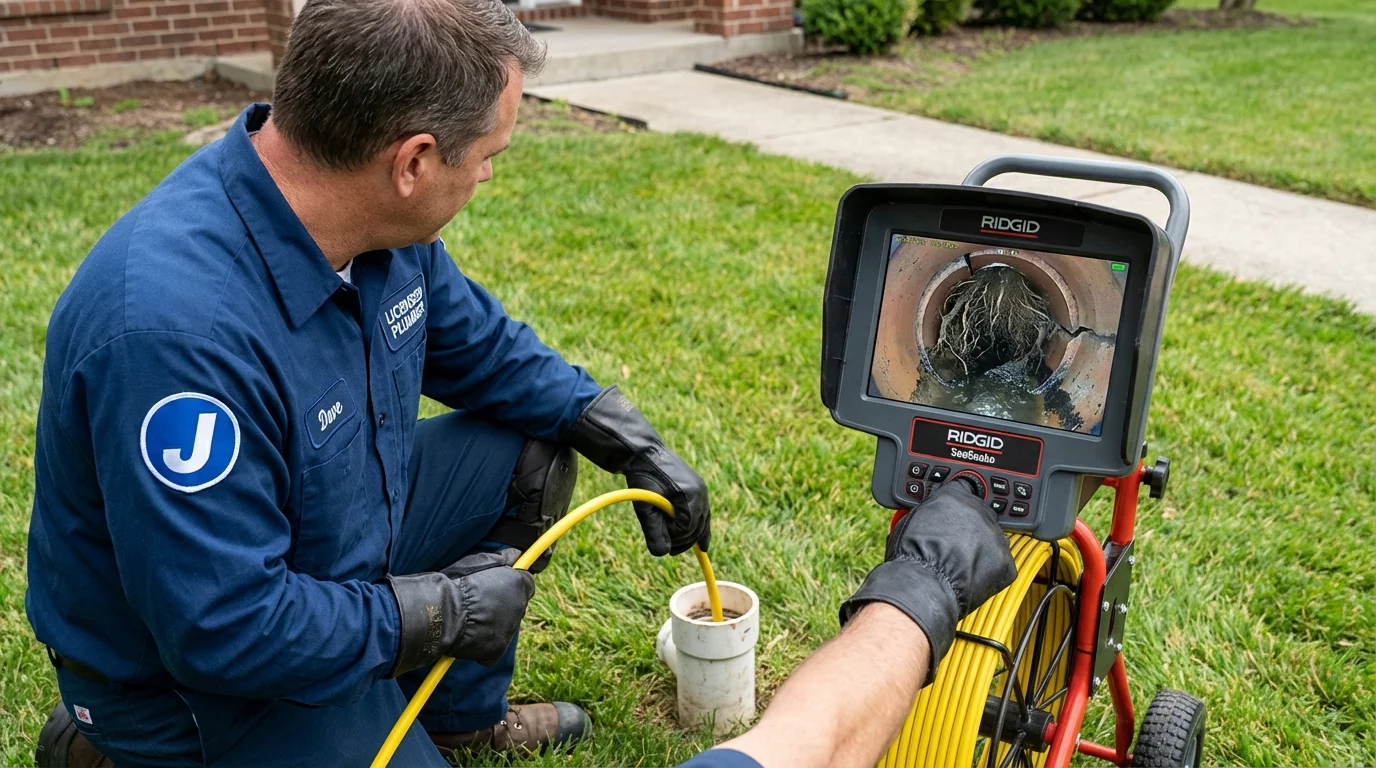 Sewer camera inspection being performed by Johns Plumbing LLC in Three Rivers